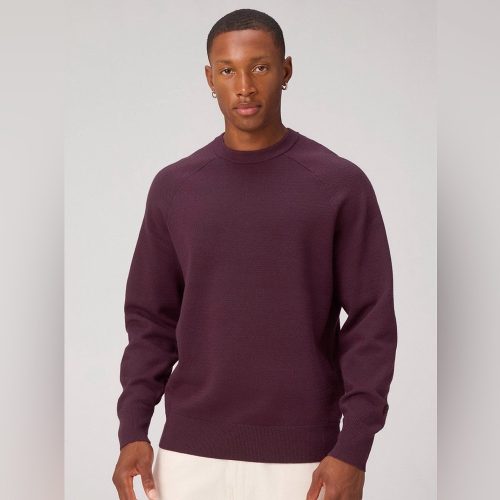 NWT Men’s Fabletics Crewneck Sweater in Plum, size Large